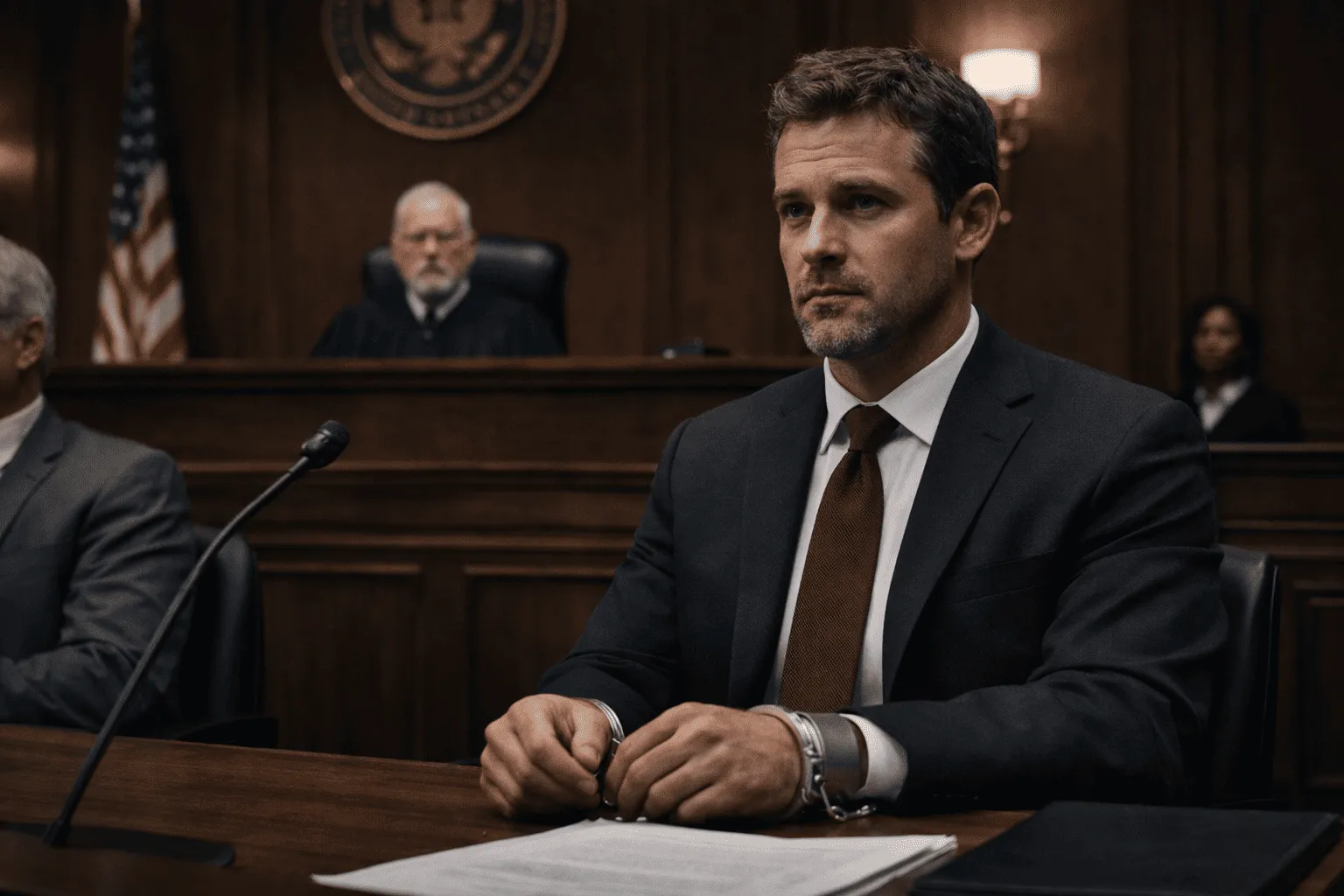 El agente del FBI Scott Carpenter durante el juicio en su contra